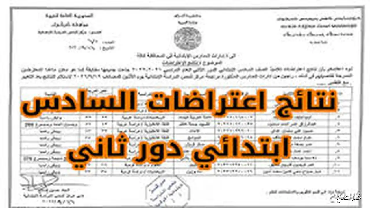 موعد ظهور ‎نتائج اعتراضات السادس الابتدائي 2025 الدور الثاني عبر موقع نتائجنا او عبر المواقع الرسمية للمديريات التربوية في عموم المحافظات العراقية
