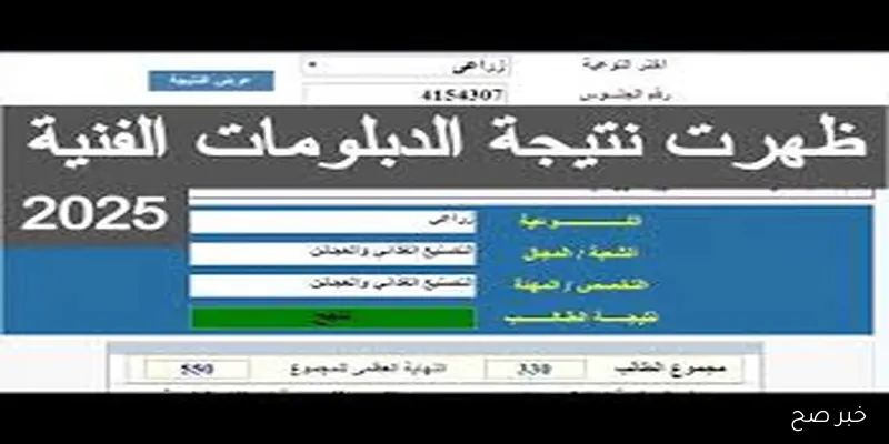“رابط فعال” نتيجة ثانوي تجاري برقم الجلوس 2025 الدور الثاني برقم الجلوس عبر بوابة التعليم الفني