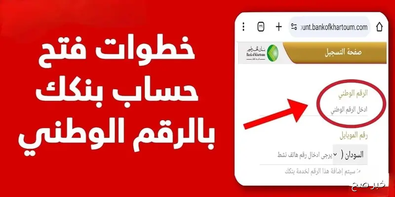 فتح حساب بنك الخرطوم 2025 بالرقم الوطني والهاتف فقط عبر موقع bankofkhartoum.com