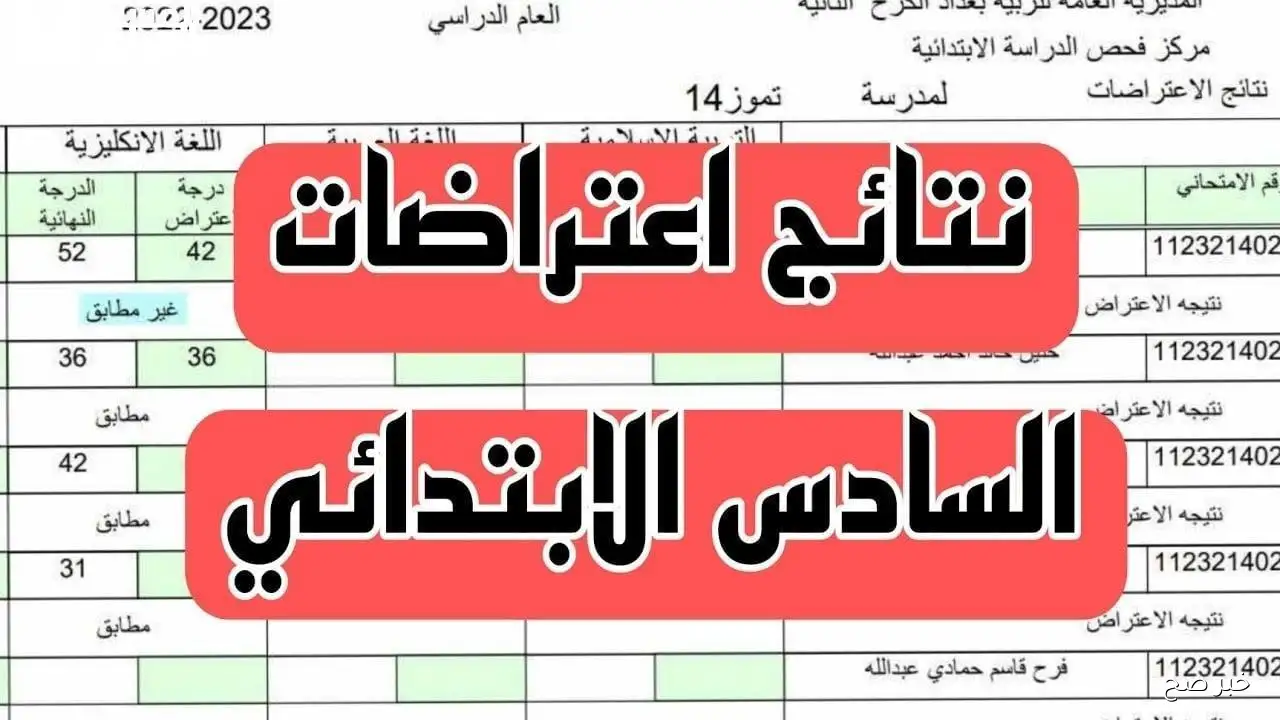 “لينك مباشر”.. نتائج اعتراضات السادس الابتدائي 2025 الدور الثاني بالرقم الامتحاني عبر epedu.gov.iq