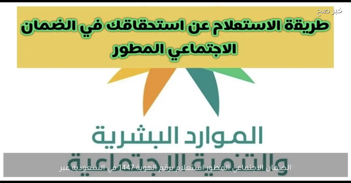 الضمان الاجتماعي المطور استعلام برقم الهوية 1447 في السعودية عبر hrsd.gov.sa وأهم الشروط
