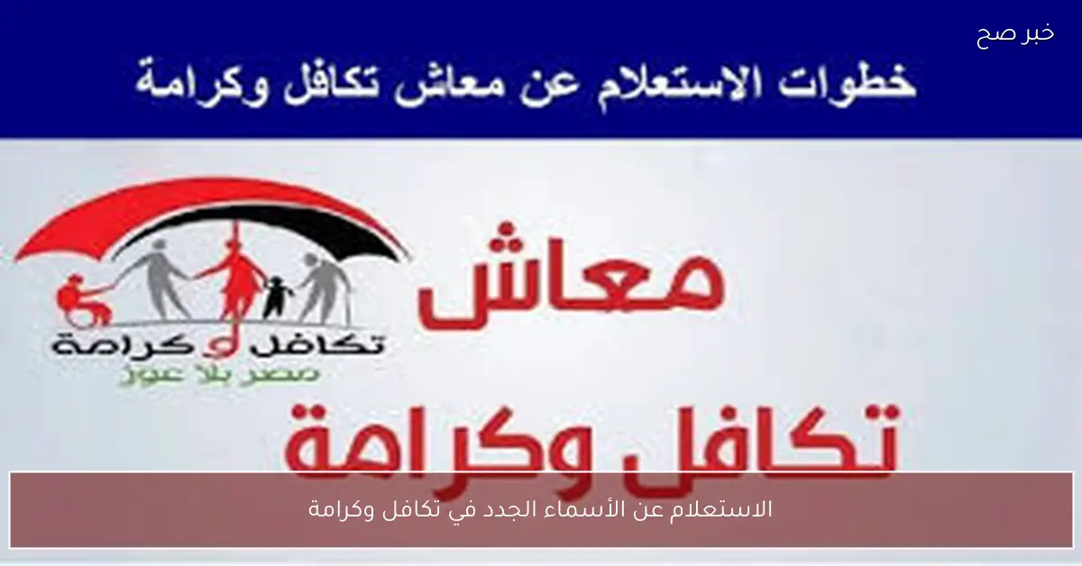 لينك مُباشر.. الاستعلام عن الأسماء الجدد في تكافل وكرامة 2025 بالرقم القومي عبر moss.gov.eg