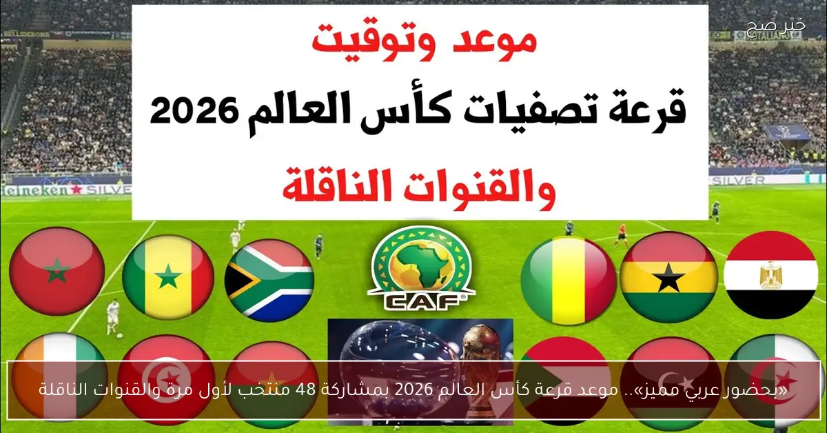 «بحضور عربي مميز».. موعد قرعة كأس العالم 2026 بمشاركة 48 منتخب لأول مرة والقنوات الناقلة
