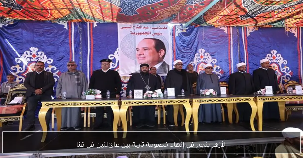 الأزهر ينجح في إنهاء خصومة ثأرية بين عائلتين في قنا
