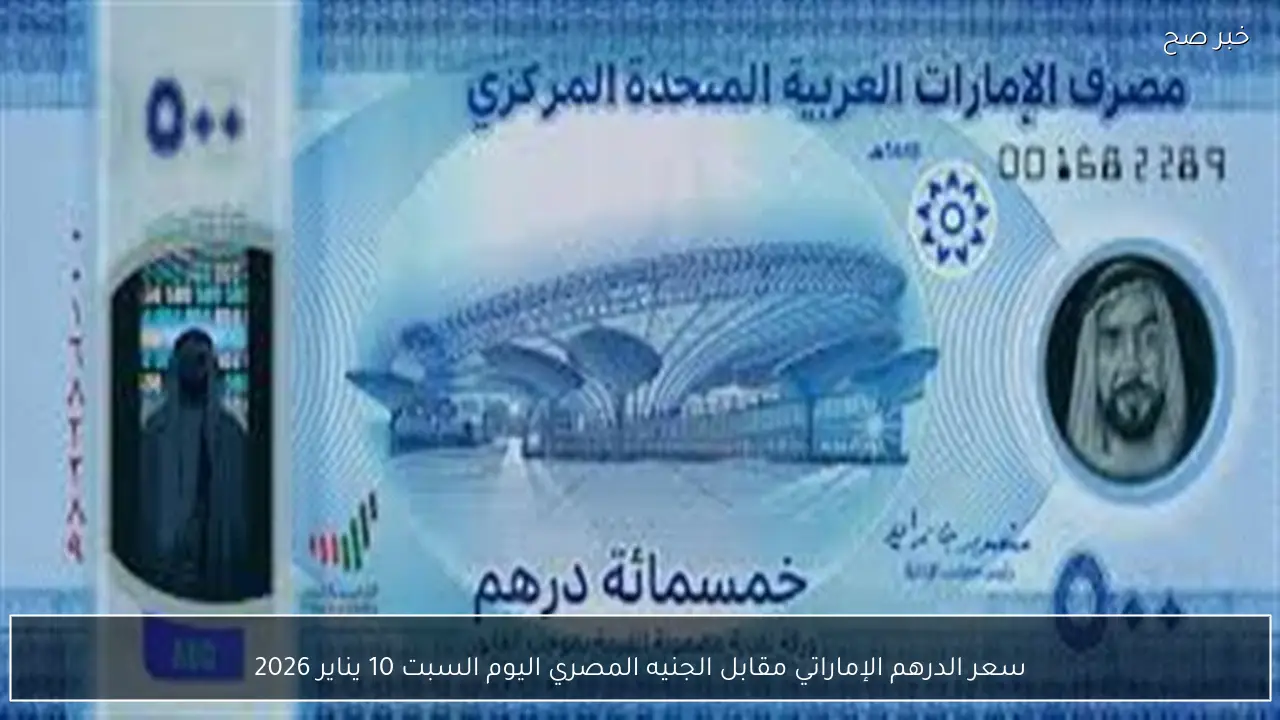 سعر الدرهم الإماراتي مقابل الجنيه المصري اليوم السبت 10 يناير 2026