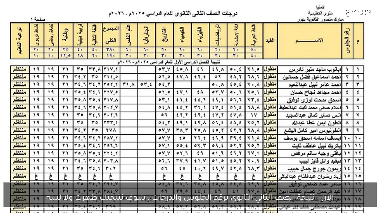 الان.. طريقة استخراج نتيجة الصف الثاني الثانوي برقم الجلوس والدرجات.. شوف نتيجتك ظهرت ولا لسه