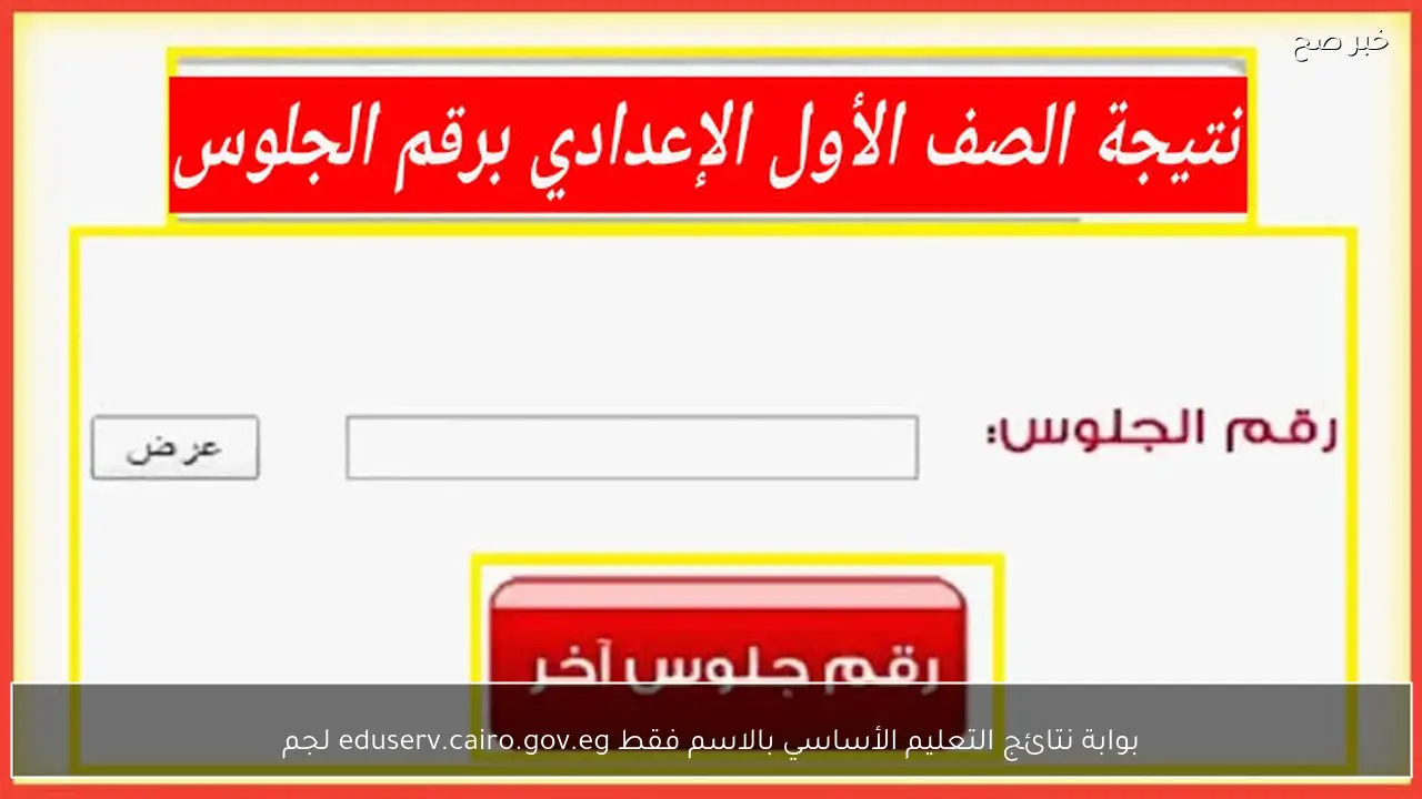 بوابة نتائج التعليم الأساسي بالاسم فقط eduserv.cairo.gov.eg لجميع صفوف النقل