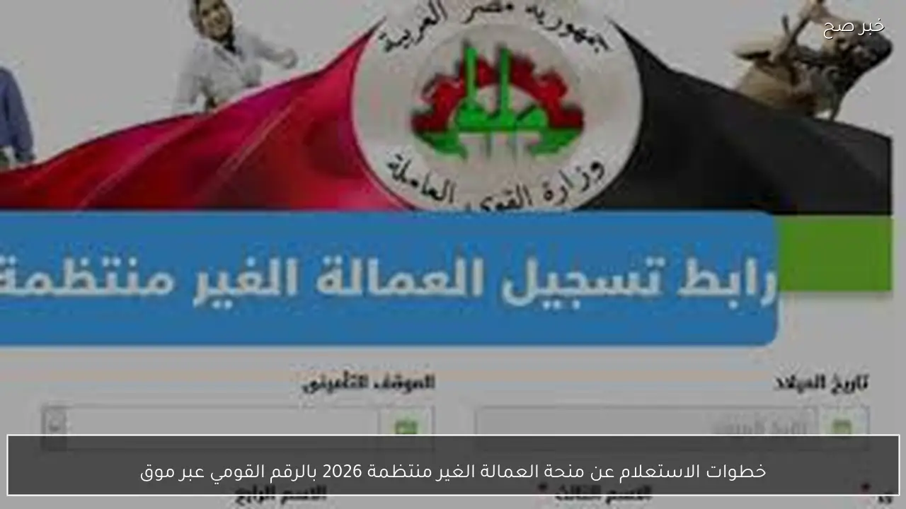خطوات الاستعلام عن منحة العمالة الغير منتظمة 2026 بالرقم القومي عبر موقع وزارة العمل وأهم الشروط