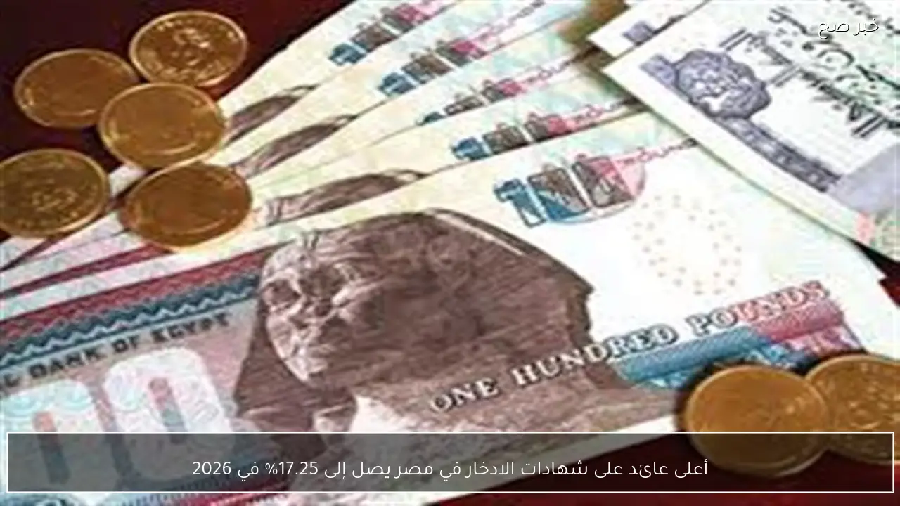 أعلى عائد على شهادات الادخار في مصر يصل إلى 17.25% في 2026