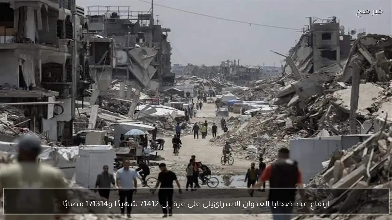 ارتفاع عدد ضحايا العدوان الإسرائيلي على غزة إلى 71412 شهيدًا و171314 مصابًا