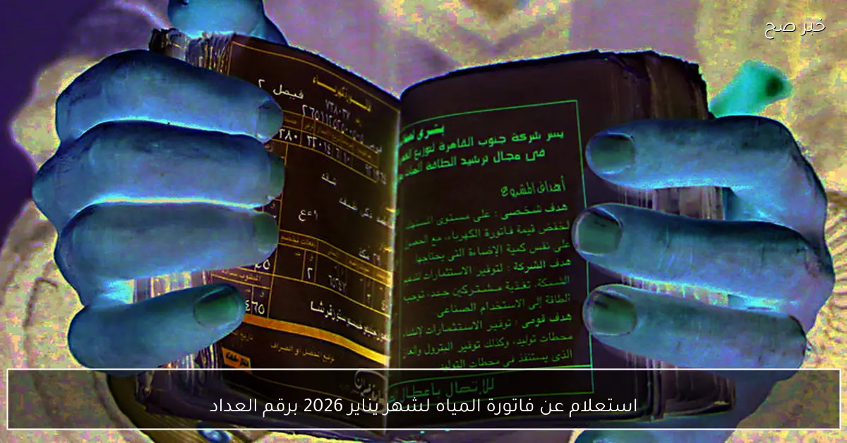 استعلام عن فاتورة المياه لشهر يناير 2026 برقم العداد