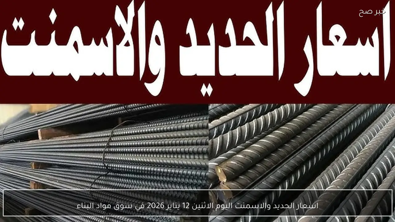 اسعار الحديد والاسمنت اليوم الاثنين 12 يناير 2026 في سوق مواد البناء