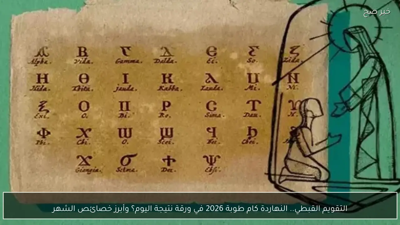 التقويم القبطي.. النهاردة كام طوبة 2026 في ورقة نتيجة اليوم؟ وأبرز خصائص الشهر