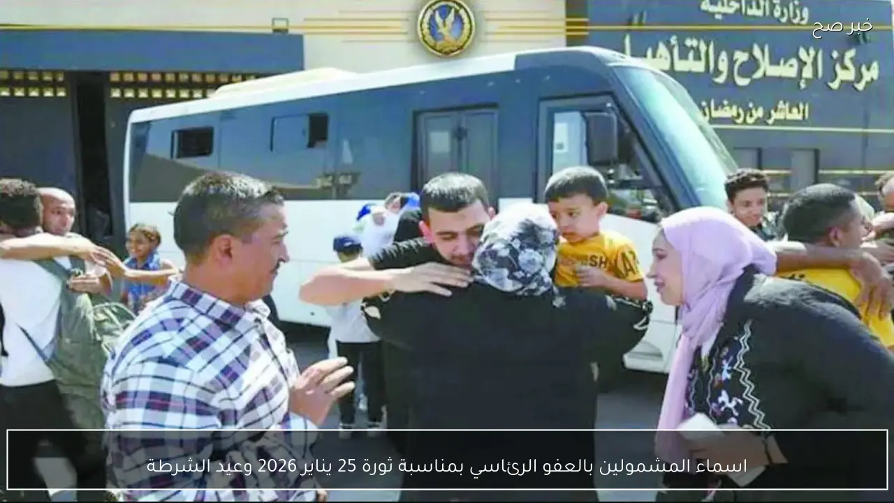 اسماء المشمولين بالعفو الرئاسي بمناسبة ثورة 25 يناير 2026 وعيد الشرطة الآن في مصر