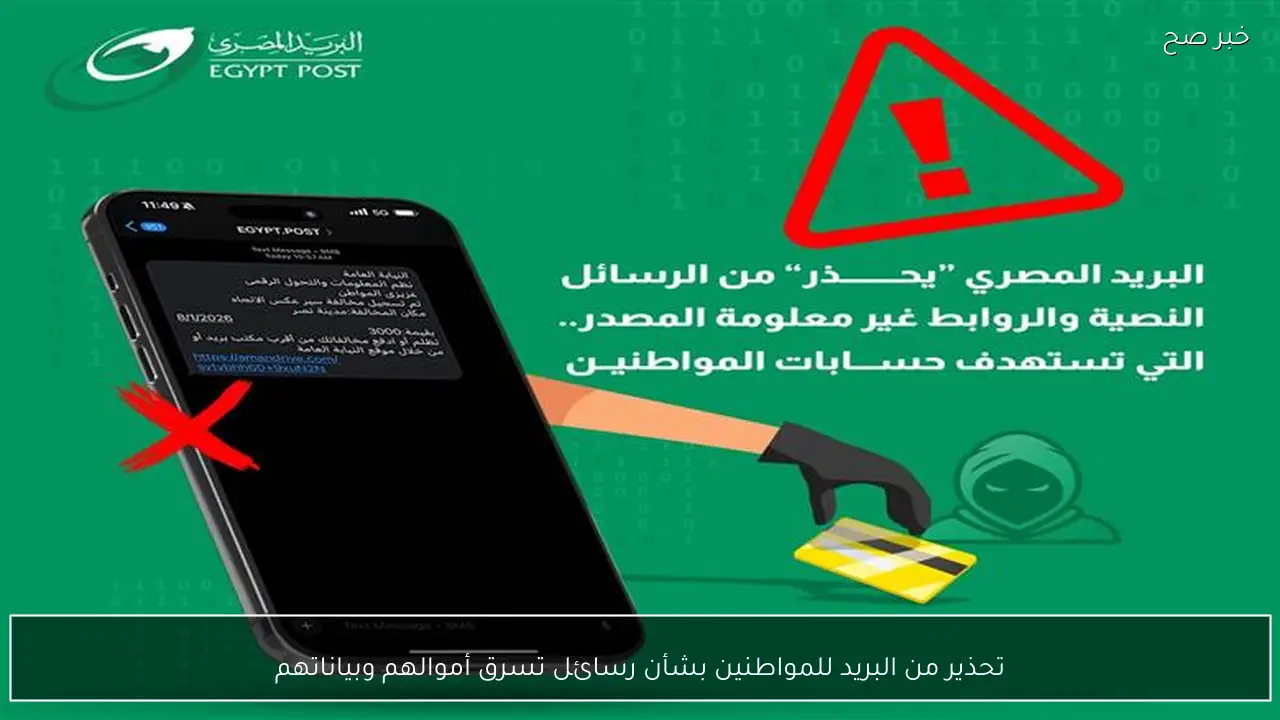 تحذير من البريد للمواطنين بشأن رسائل تسرق أموالهم وبياناتهم