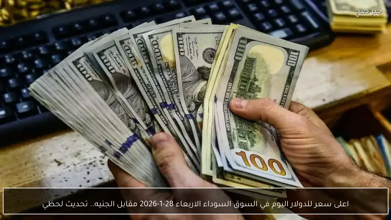 تحديث لحظي.. اعلى سعر للدولار اليوم في السوق السوداء الاربعاء 28-1-2026 مقابل الجنيه