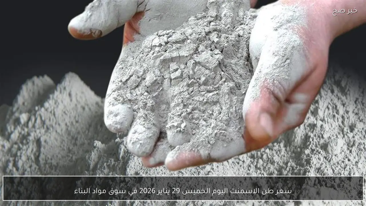 سعر طن الاسمنت اليوم الخميس 29 يناير 2026 في سوق مواد البناء