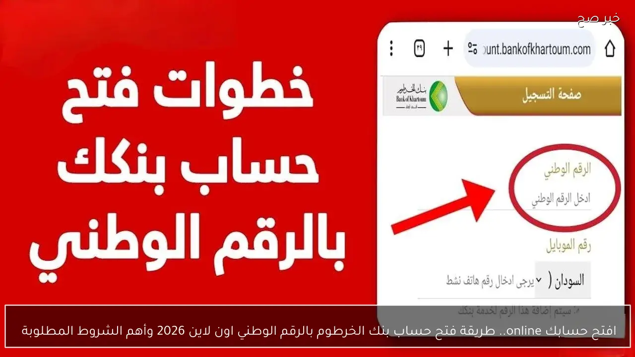 افتح حسابك online.. طريقة فتح حساب بنك الخرطوم بالرقم الوطني اون لاين 2026 وأهم الشروط المطلوبة 