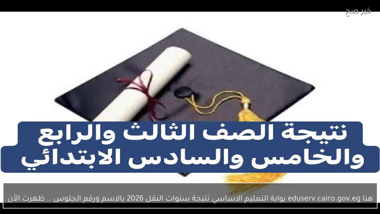 هنا eduserv.cairo.gov.eg بوابة التعليم الاساسي نتيجة سنوات النقل 2026 بالاسم ورقم الجلوس .. ظهرت الأن