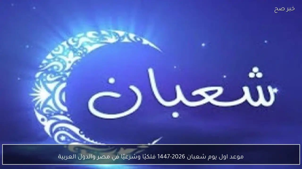 موعد اول يوم شعبان 2026-1447 فلكيًا وشرعيًا في مصر والدول العربية