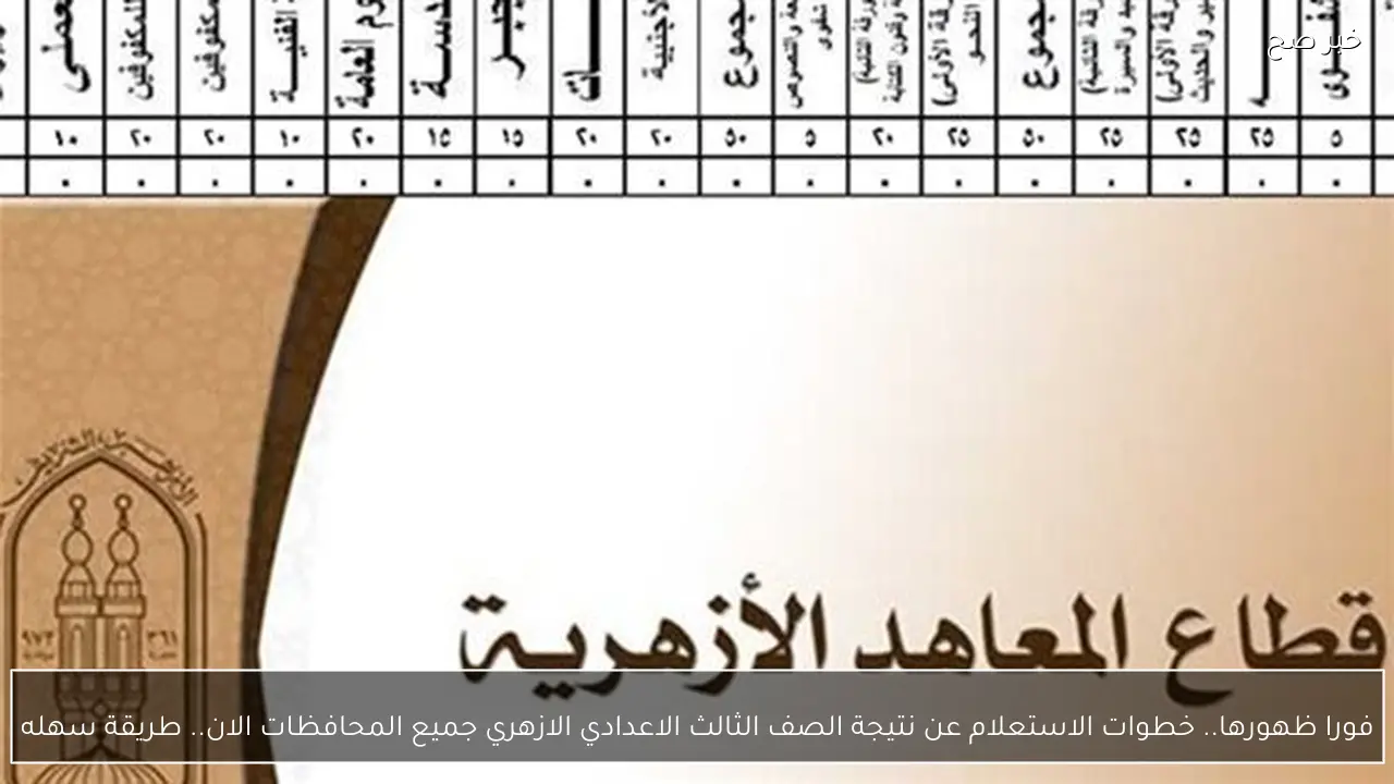 فورا ظهورها.. خطوات الاستعلام عن نتيجة الصف الثالث الاعدادي الازهري جميع المحافظات الان.. طريقة سهله