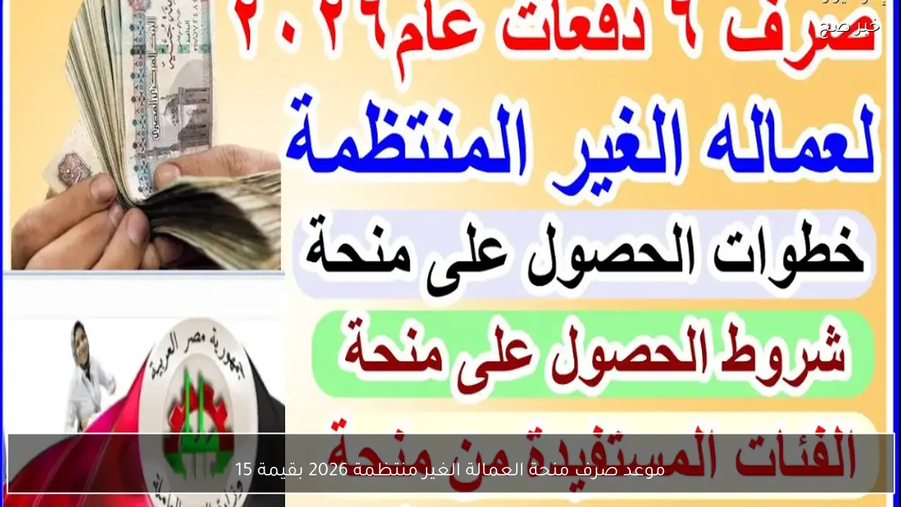 رسميًا موعد صرف منحة العمالة الغير منتظمة 2026 بقيمة 1500 جنيه والفئات المستحقة واهم الشروط