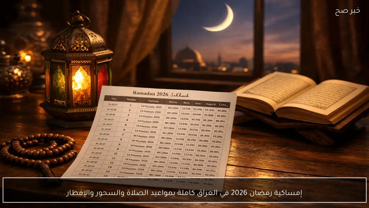 إمساكية رمضان 2026 في العراق كاملة بمواعيد الصلاة والسحور والإفطار