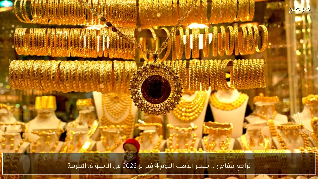 تراجع مفاجئ .. سعر الذهب اليوم 4 فبراير 2026 في الاسواق العربية