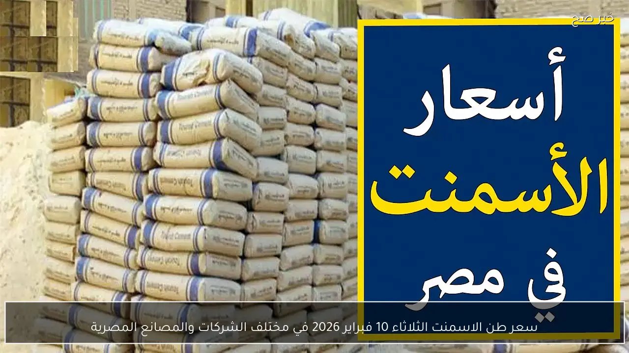 سعر طن الاسمنت الثلاثاء 10 فبراير 2026 في مختلف الشركات والمصانع المصرية