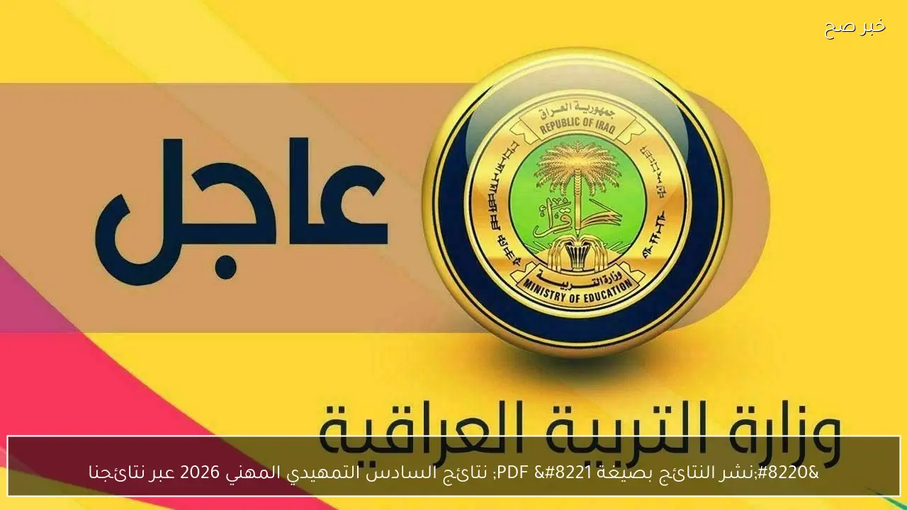 “نشر النتائج بصيغة PDF ” نتائج السادس التمهيدي المهني 2026 عبر نتائجنا