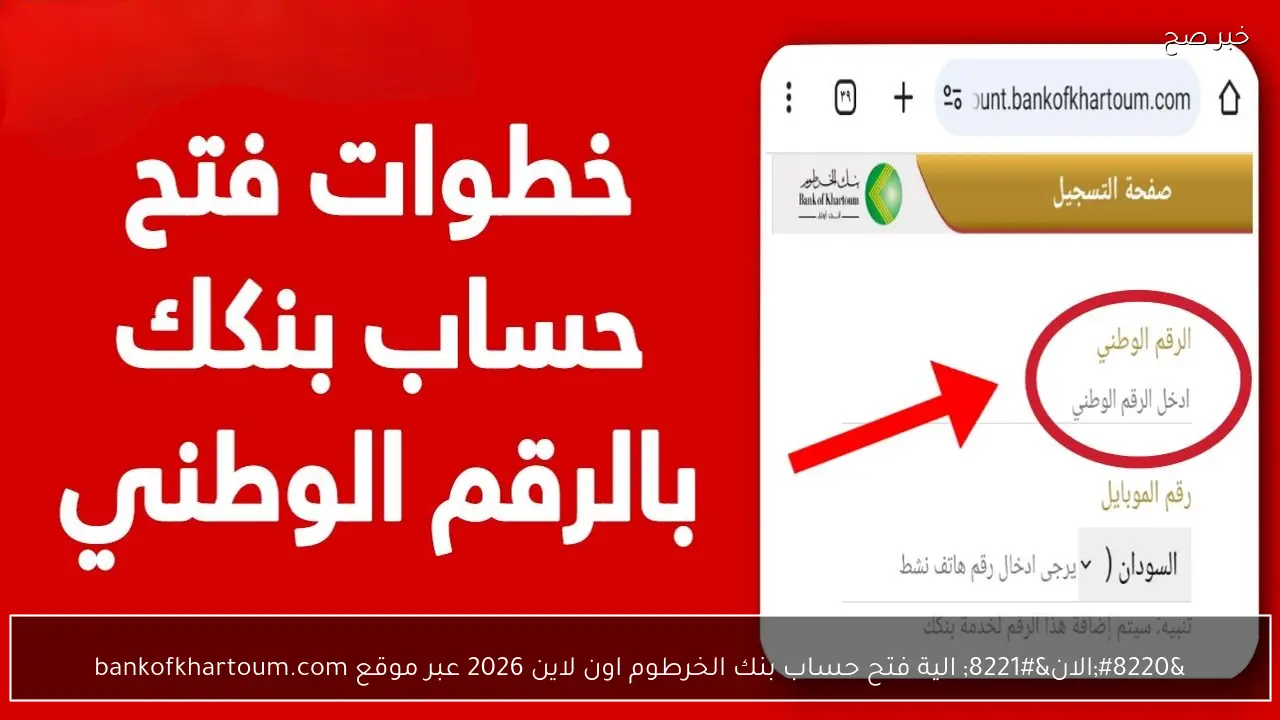 “الان” الية فتح حساب بنك الخرطوم اون لاين 2026 عبر موقع  bankofkhartoum.com