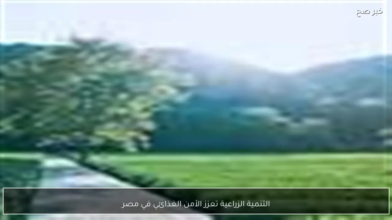 التنمية الزراعية تعزز الأمن الغذائي في مصر