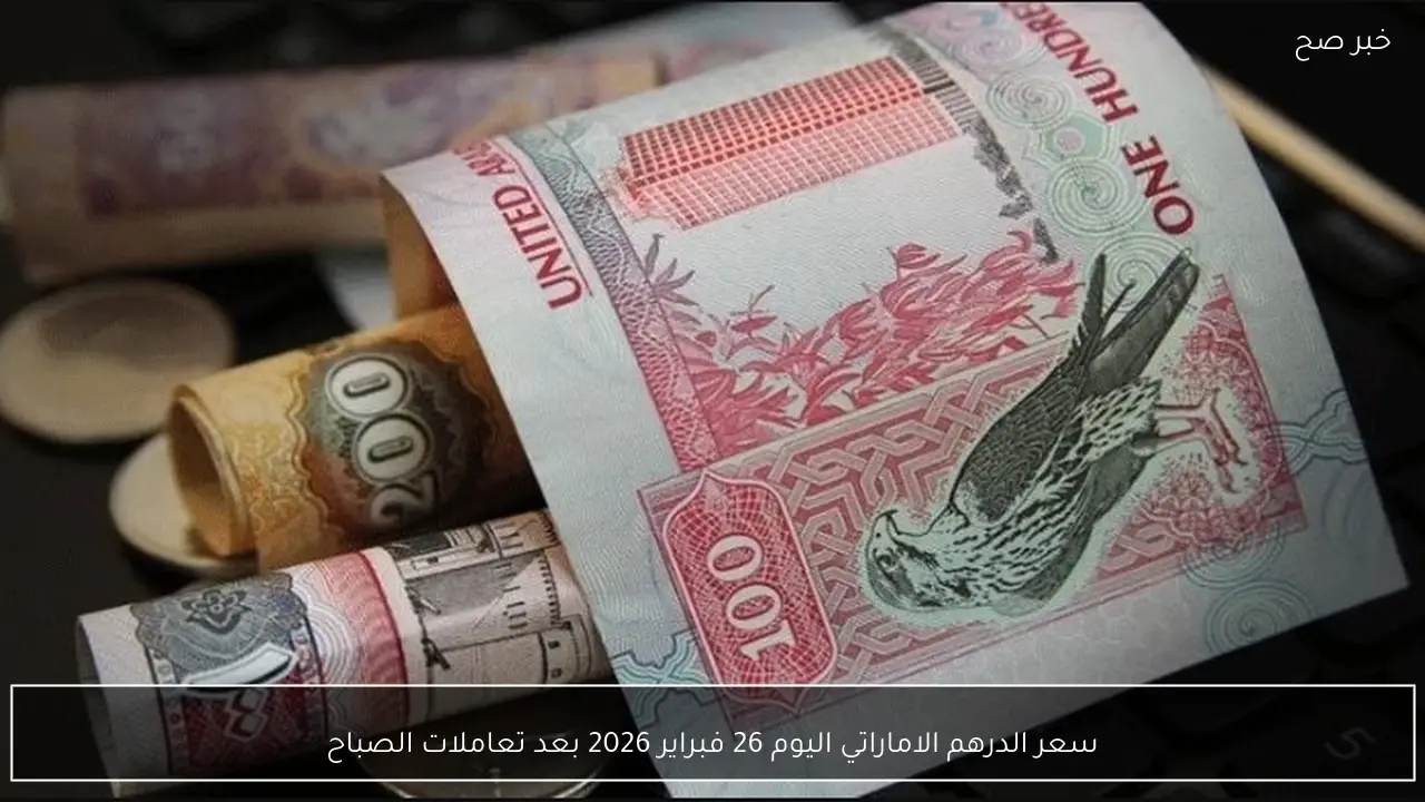 سعر الدرهم الاماراتي اليوم 26 فبراير 2026 بعد تعاملات الصباح