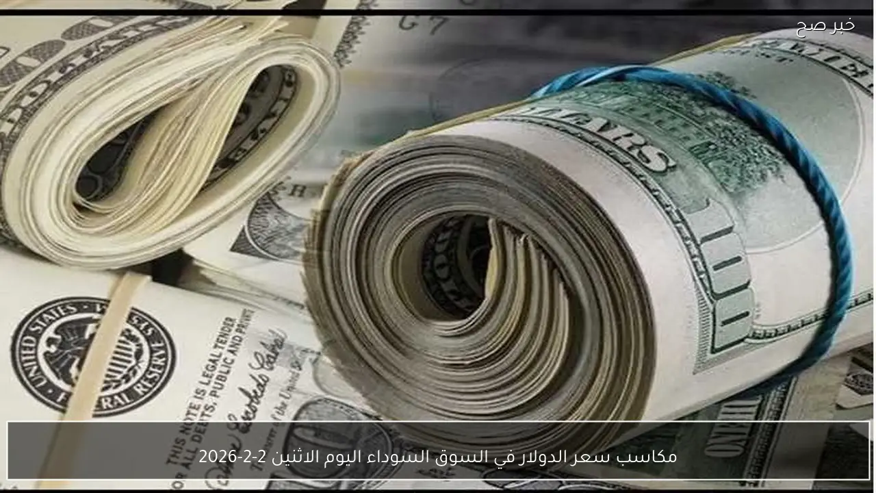 مكاسب سعر الدولار في السوق السوداء اليوم الاثنين 2-2-2026