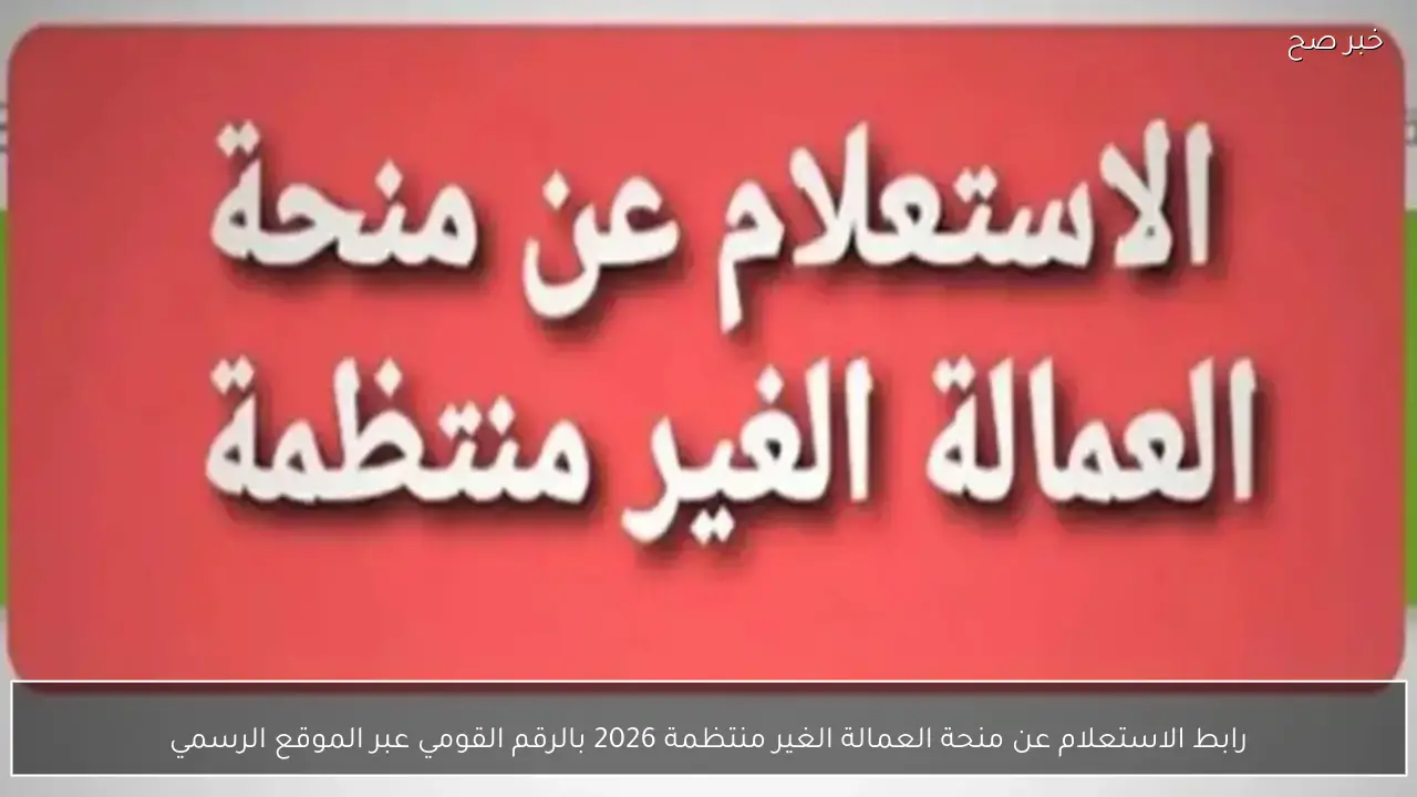 رابط الاستعلام عن منحة العمالة الغير منتظمة 2026 بالرقم القومي عبر الموقع الرسمي