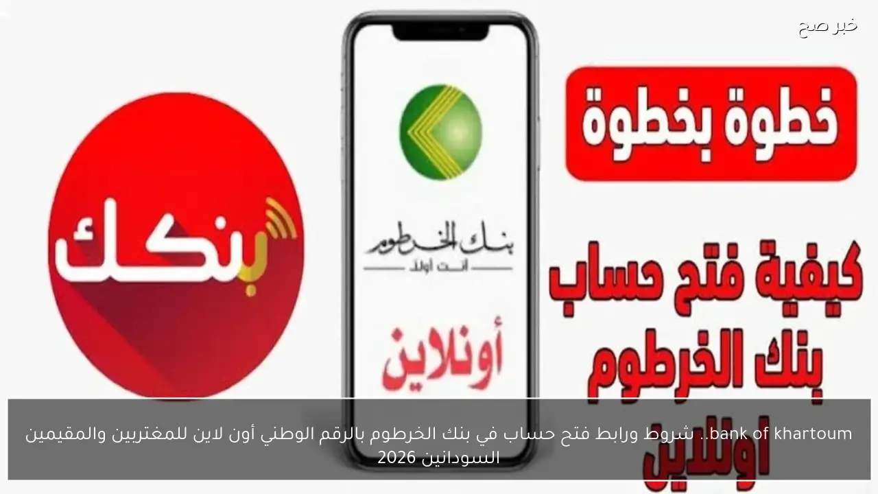 bank of khartoum.. شروط ورابط فتح حساب في بنك الخرطوم بالرقم الوطني أون لاين للمغتربين والمقيمين السودانين 2026