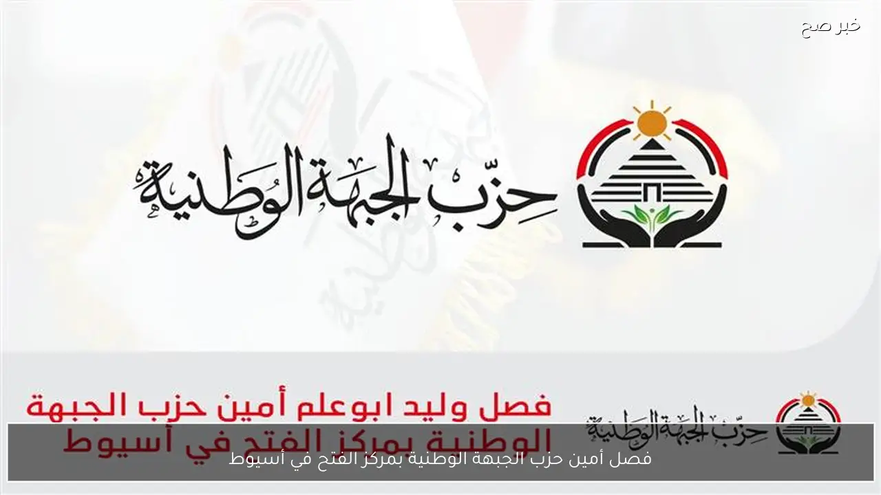 فصل أمين حزب الجبهة الوطنية بمركز الفتح في أسيوط