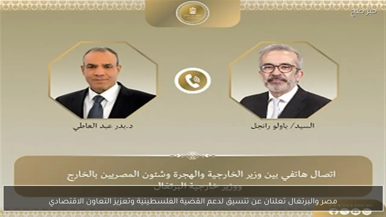 مصر والبرتغال تعلنان عن تنسيق لدعم القضية الفلسطينية وتعزيز التعاون الاقتصادي