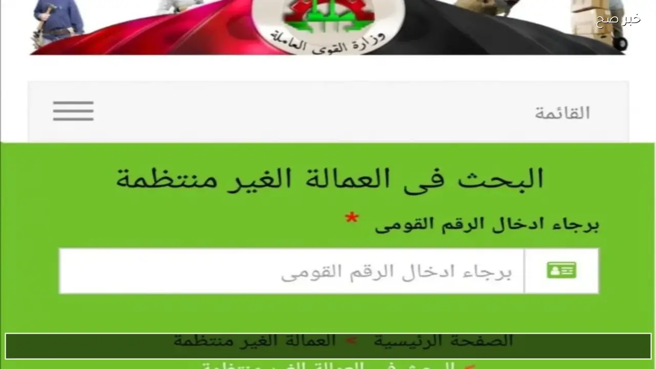 manpower.gov.eg: رابط الاستعلام عن منحة العمالة غير المنتظمة 2026 بالرقم القومي  وخطوات التسجيل الكاملة