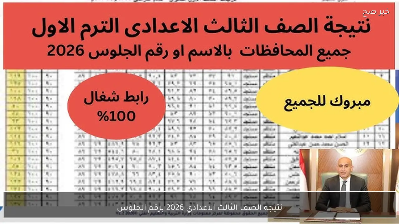 استعلم مباشرة عن نتيجه الصف الثالث الاعدادي 2026 برقم الجلوس بعد اعتمادها