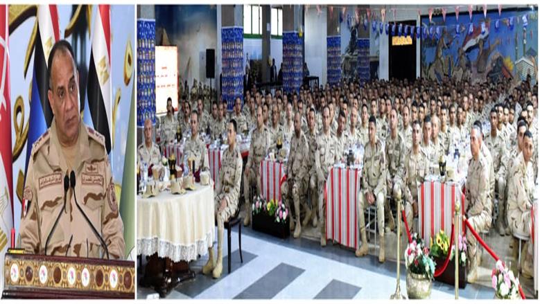 وزير الدفاع يلتقي مقاتلي الجيش الثالث الميداني وقوات شرق القناه لمكافحة الإرهاب (صور)