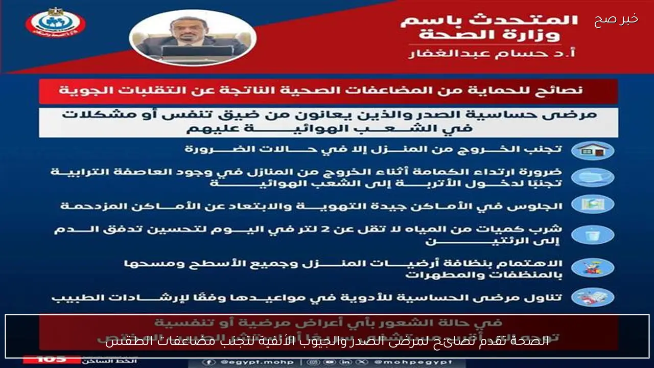 الصحة تقدم نصائح لمرضى الصدر والجيوب الأنفية لتجنب مضاعفات الطقس