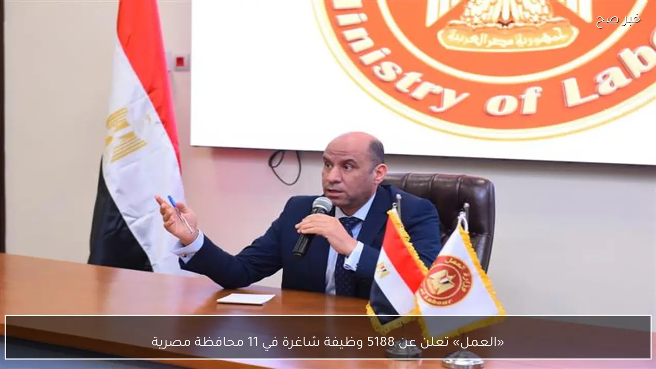 «العمل» تعلن عن 5188 وظيفة شاغرة في 11 محافظة مصرية