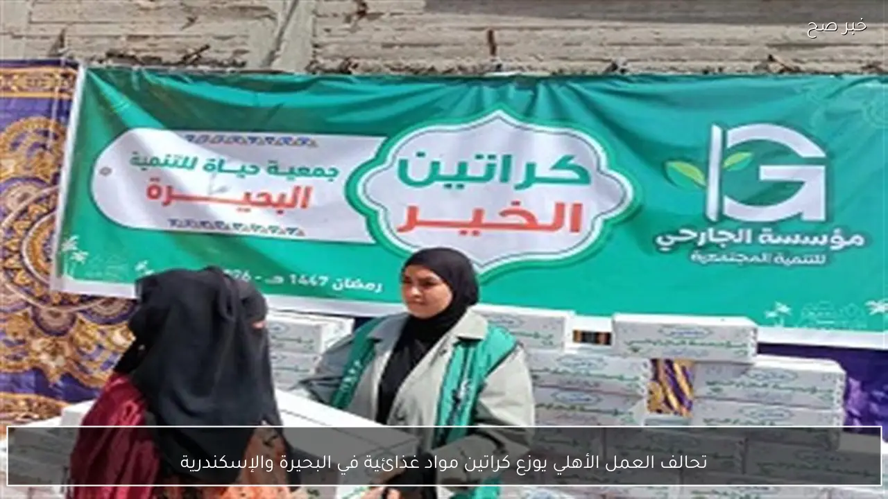 تحالف العمل الأهلي يوزع كراتين مواد غذائية في البحيرة والإسكندرية