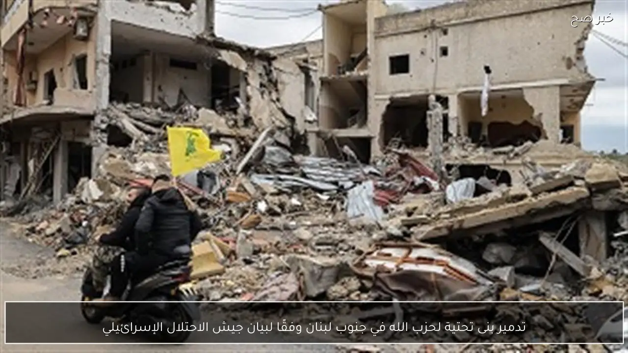 تدمير بنى تحتية لحزب الله في جنوب لبنان وفقًا لبيان جيش الاحتلال الإسرائيلي