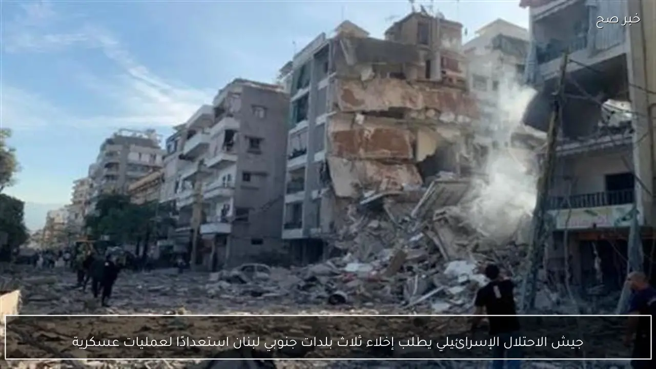 جيش الاحتلال الإسرائيلي يطلب إخلاء ثلاث بلدات جنوبي لبنان استعدادًا لعمليات عسكرية