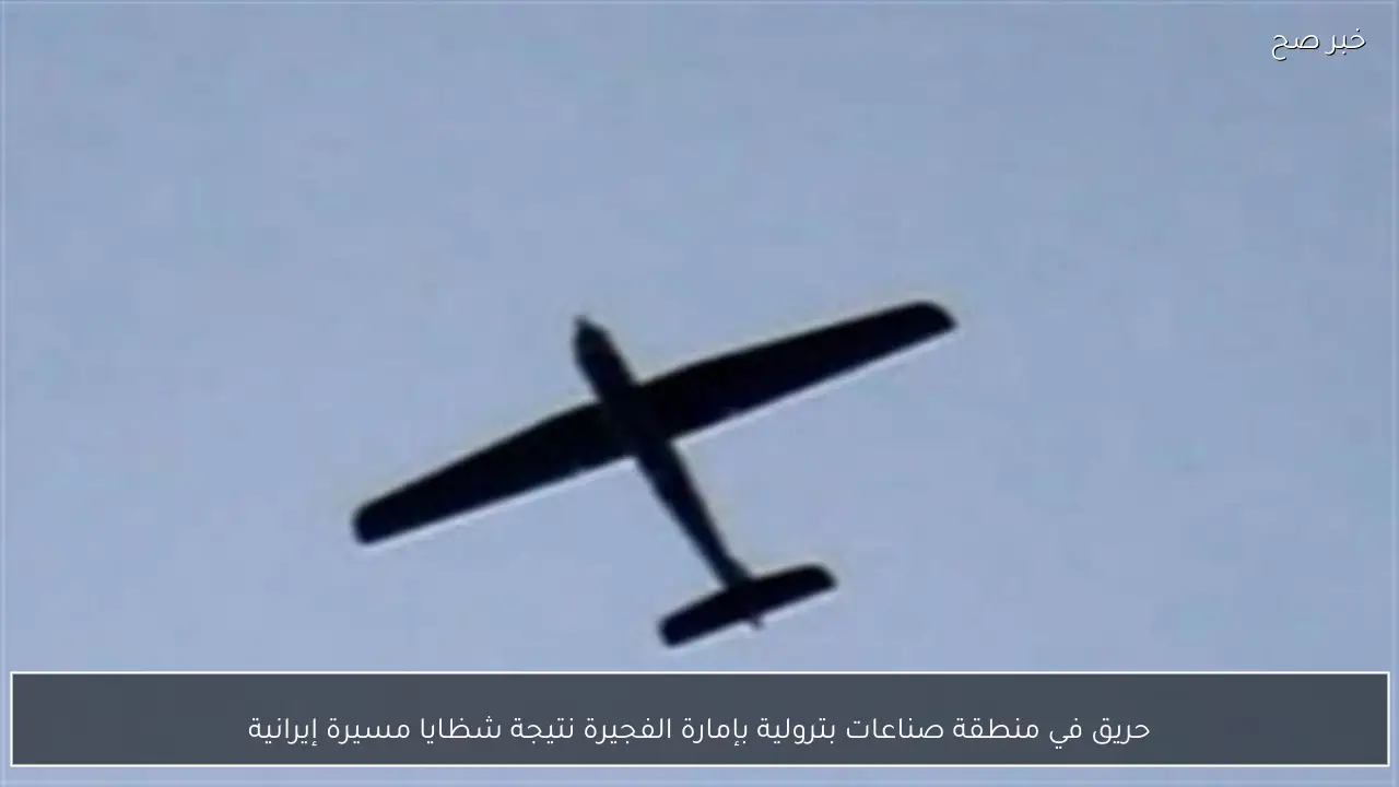 حريق في منطقة صناعات بترولية بإمارة الفجيرة نتيجة شظايا مسيرة إيرانية