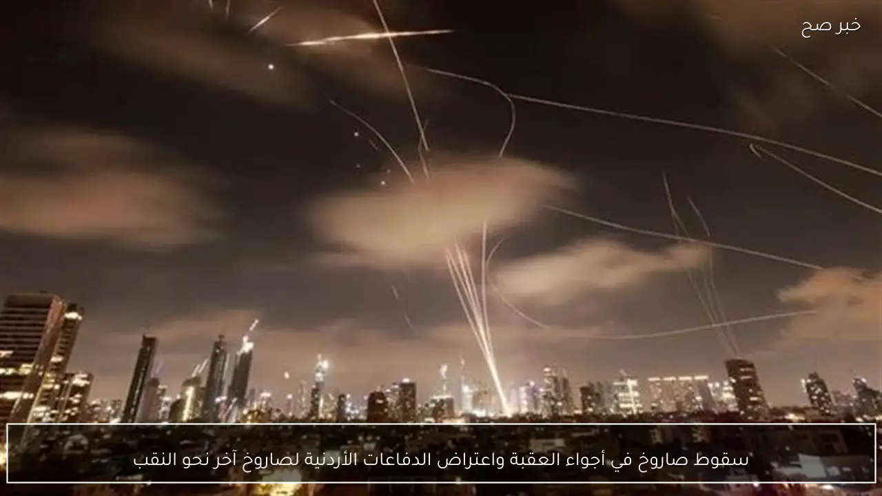سقوط صاروخ في أجواء العقبة واعتراض الدفاعات الأردنية لصاروخ آخر نحو النقب