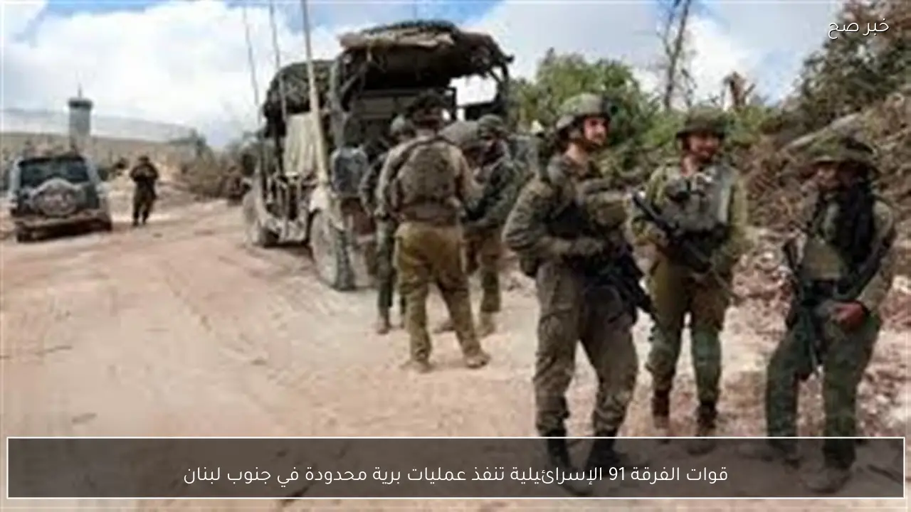 قوات الفرقة 91 الإسرائيلية تنفذ عمليات برية محدودة في جنوب لبنان