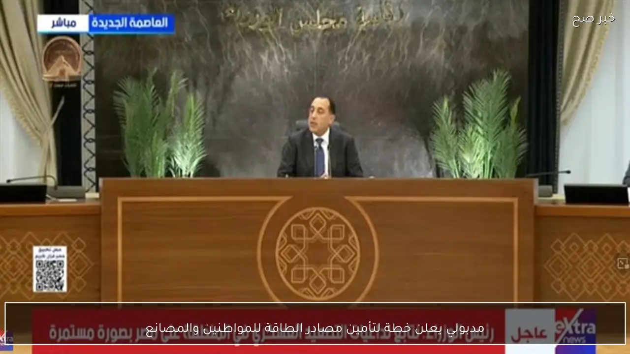 مدبولي يعلن خطة لتأمين مصادر الطاقة للمواطنين والمصانع